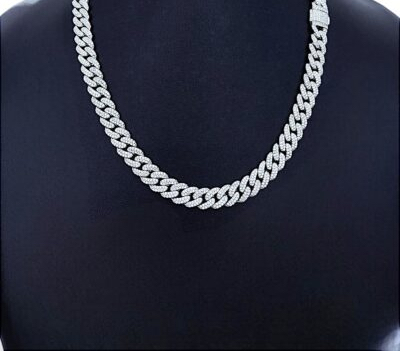 Dây chuyền cuban (bạc s925) phủ vàng trắng cao cấp 48836